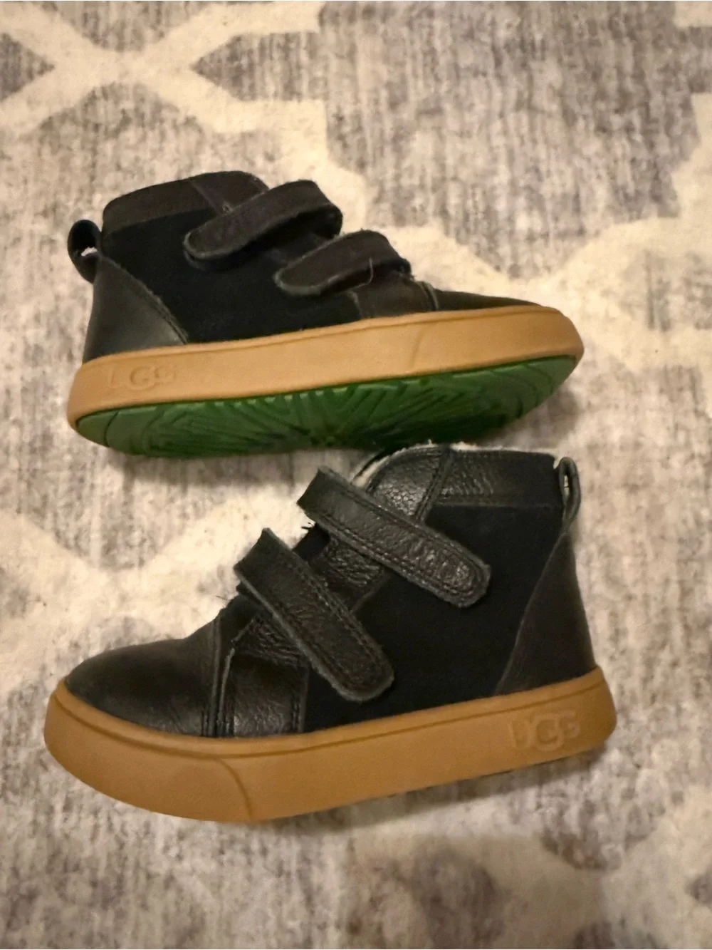 UGG Kids Black High-Top Boots with Gum Sole